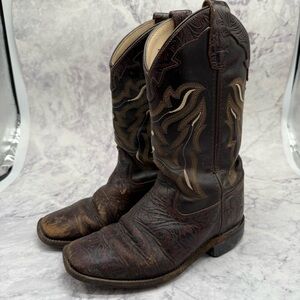Old West, Dark Brown Cowboy Boots. Similar to a size 5/5.5B. Good used condition